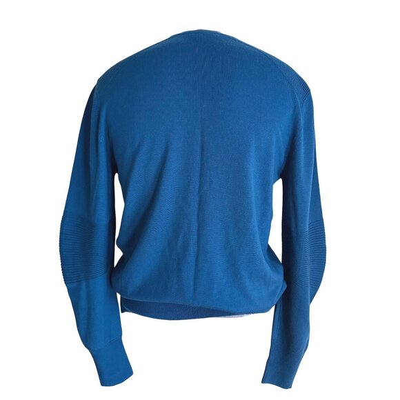 mens size XL Belstaff moto lightweight sweater‎ teal blue pristine Made in Italy - Picture 3 of 10